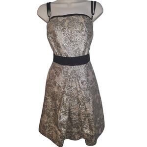 Dolce & Gabbana D&G Vtg Gold Lame Brocade Party Dress Sz 44